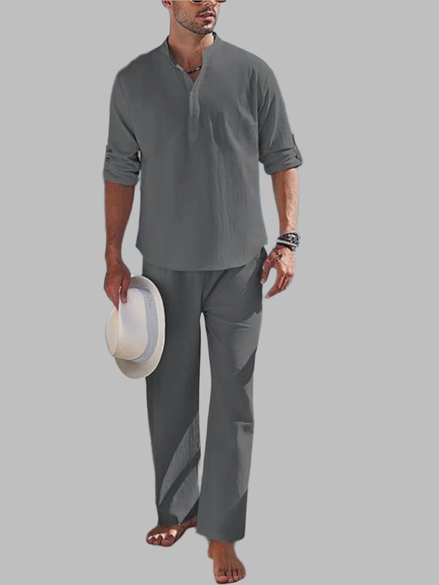 Men's Casual Set Two-Piece Short-Sleeve Matching Shirt & Shorts Casual Everyday Holiday Outfit Co-Ord Donovan