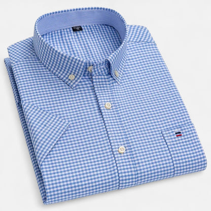 Men's Button-Up Shirt Classic Short-Sleeve Collared Casual Holiday Beach Smart-Casual Everyday Relaxed Fit Halsey