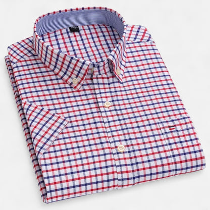 Men's Button-Up Shirt Classic Short-Sleeve Collared Casual Holiday Beach Smart-Casual Everyday Relaxed Fit Halsey