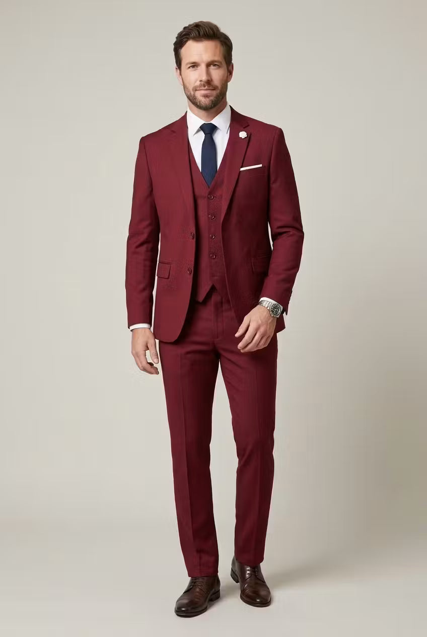 Men's Suit Set Tailored Slim Fit Blazer & Trousers Two-Piece Formal Wedding Business Occasion Classic Elegant Ashworth