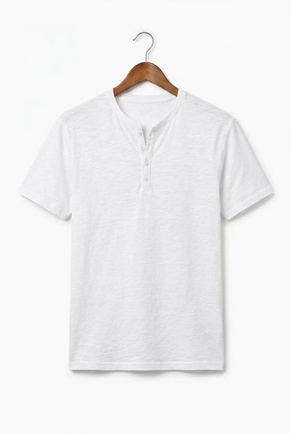 Men's Henley Shirt Short-Sleeve Button Placket Slim Fit Casual Smart-Casual Everyday Layering Relaxed Versatile Marden