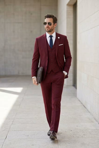 Men's Suit Set Tailored Slim Fit Blazer & Trousers Two-Piece Formal Wedding Business Occasion Classic Elegant Ashworth