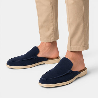 Men's Suede Mules Slip-On Open-Back Loafers Casual Smart-Casual Everyday Comfort Leather Look Versatile Torin