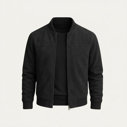 Men's Suede Jacket Trucker Button-Up Elegant Casual Layering Smart-Casual Everyday Outerwear Vintage Versatile Ransley