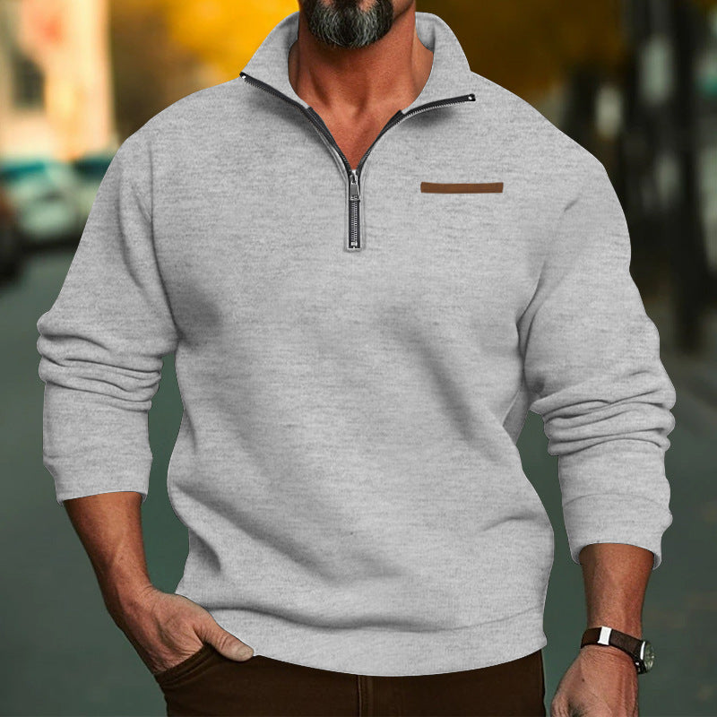 Men's Long Sleeve Half-Zip Shirt Casual Fit Versatile Everyday Layering