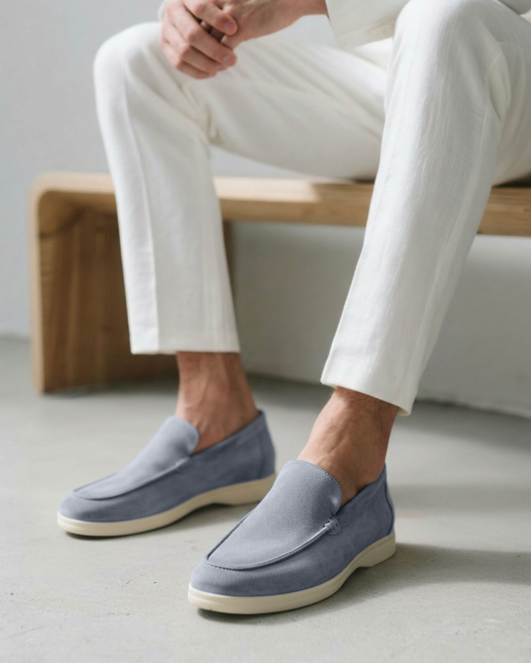 Men's Suede Loafers Slip-On Round Toe Moccasin Smart-Casual Office Casual Everyday Formal Leather Look Ellery