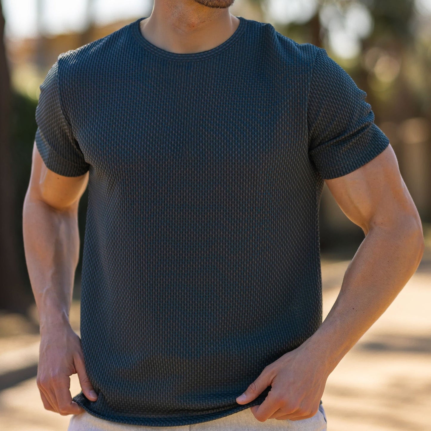 Men's Tee Short-Sleeve Crew Neck Elegant Casual Everyday Layering Smart-Casual Soft Versatile Basic Rune