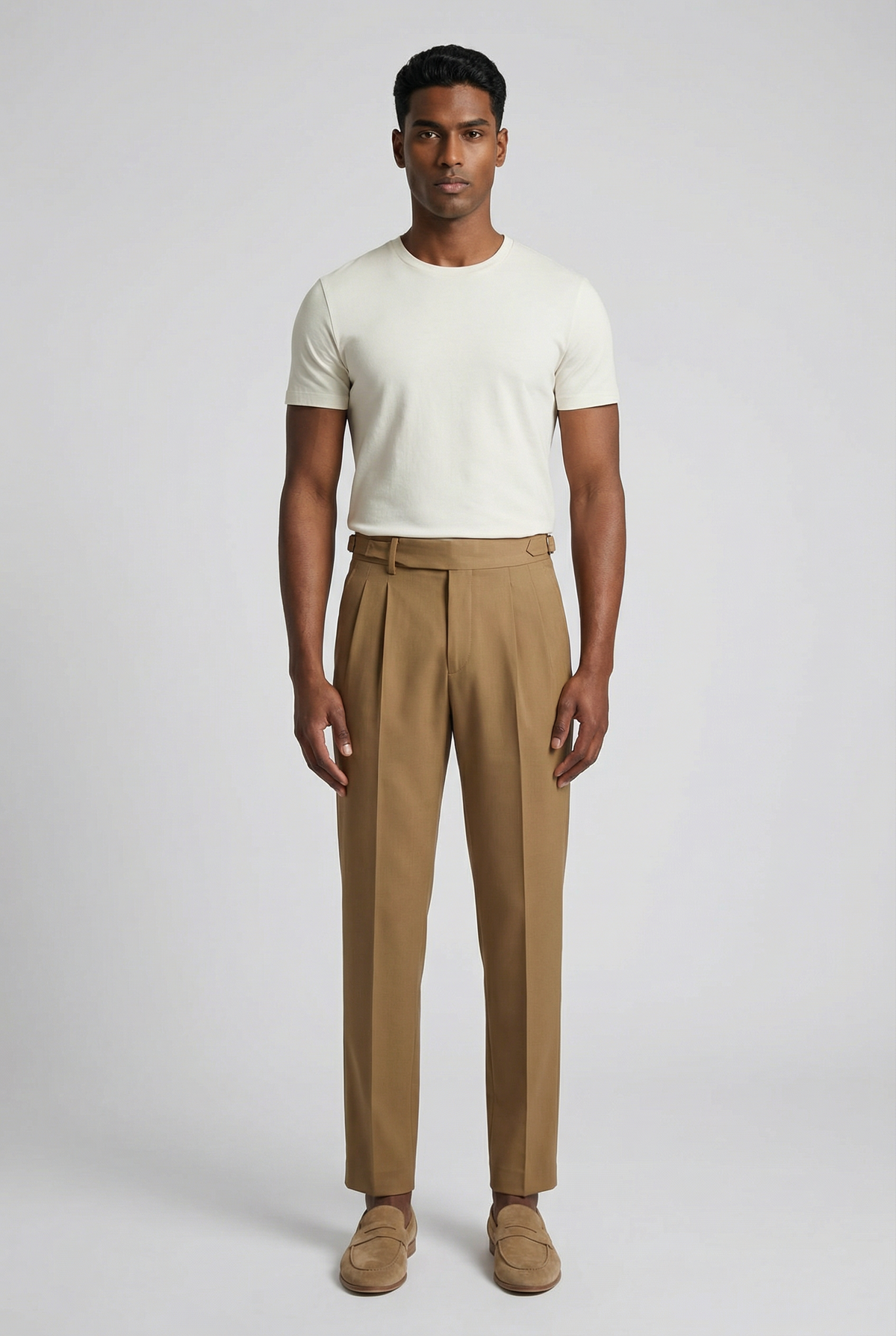 Men's Pleated Trousers Tapered Flat-Front Tailored Smart-Casual Office Formal Business Everyday Classic Versatile