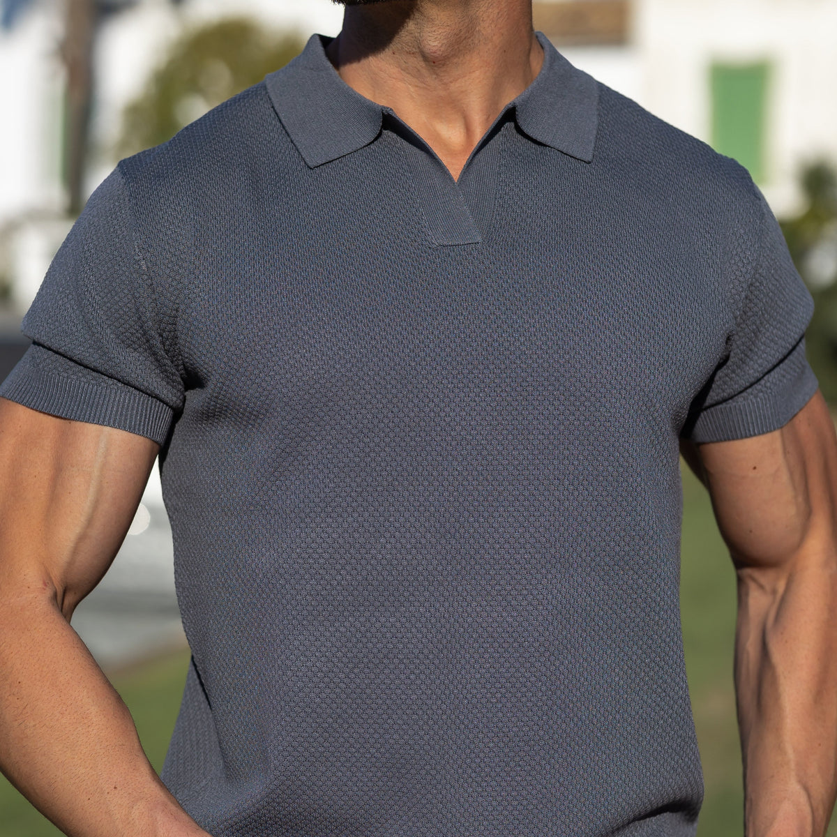 Men's Mesh Polo Shirt Short-Sleeve Collared Breathable Textured Casual Smart-Casual Everyday Golf Sport Regular Fit Osgood