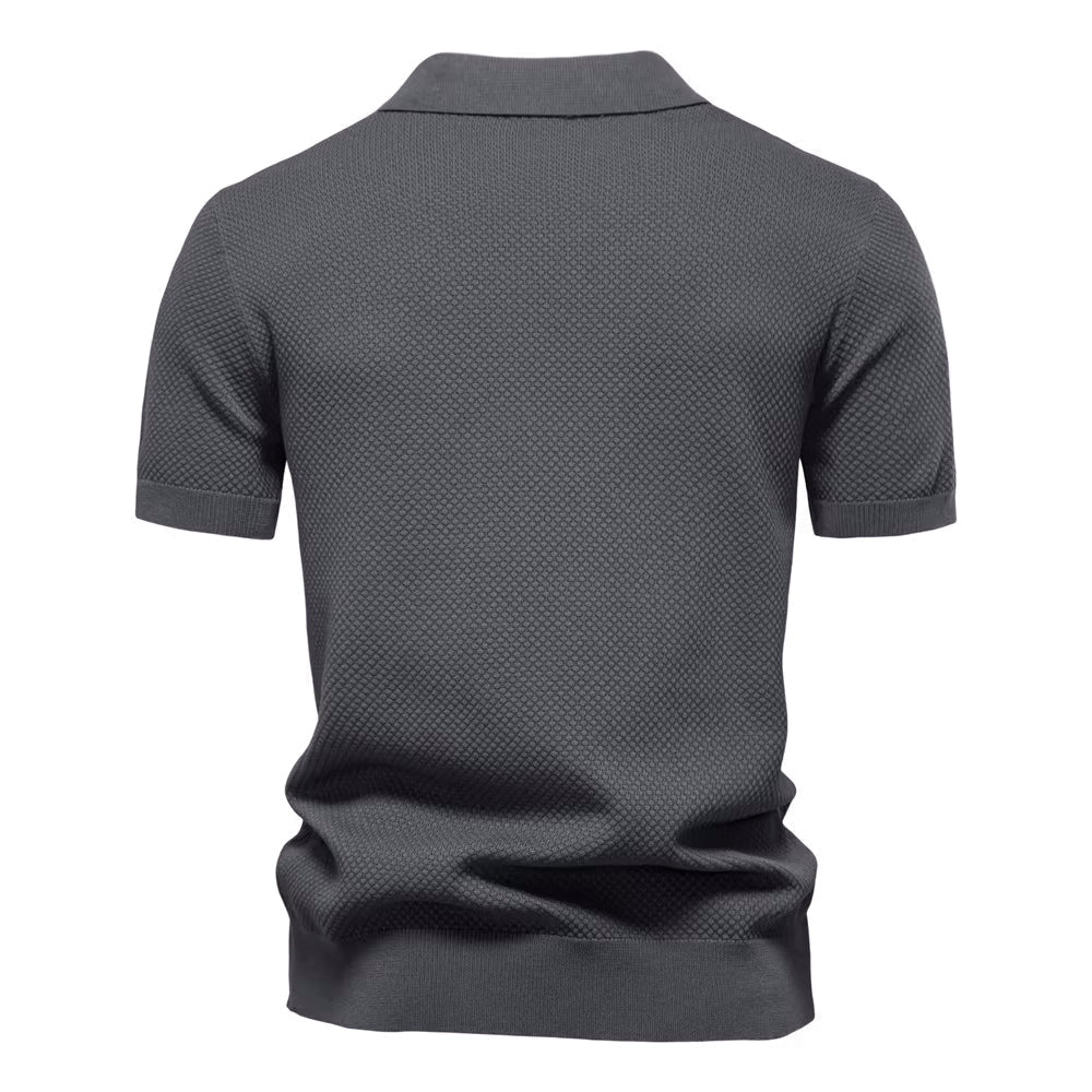 Men's Mesh Polo Shirt Short-Sleeve Collared Breathable Textured Casual Smart-Casual Everyday Golf Sport Regular Fit Osgood