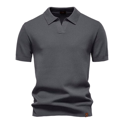 Men's Mesh Polo Shirt Short-Sleeve Collared Breathable Textured Casual Smart-Casual Everyday Golf Sport Regular Fit Osgood
