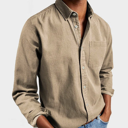 Men's Tailored Dress Shirt Slim Fit Long Sleeve Button-Down Smart-Casual