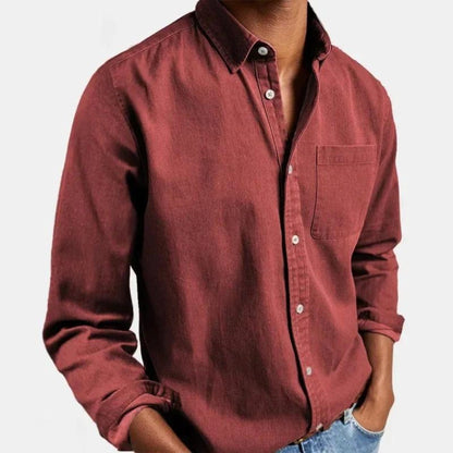 Men's Tailored Dress Shirt Slim Fit Long Sleeve Button-Down Smart-Casual