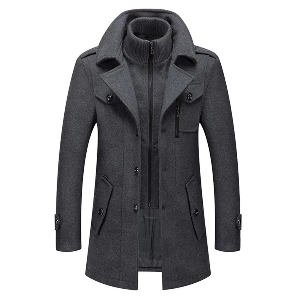Men's Two-Piece Coat Tailored Fit Notched Collar Double-Breasted Formal