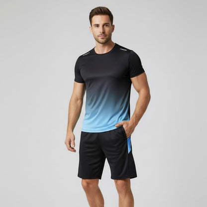 Men's Sports Set Two-Piece Quick-Dry Moisture-Wicking Athletic Gym Training Running Activewear Everyday Breathable Dax