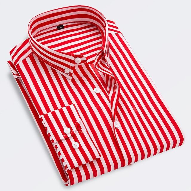 Men's Striped Shirt Short-Sleeve Button-Up Collared Casual Holiday Beach Smart-Casual Relaxed Everyday Devlin