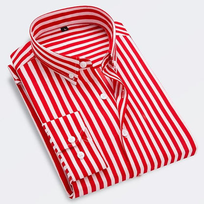 Men's Striped Shirt Short-Sleeve Button-Up Collared Casual Holiday Beach Smart-Casual Relaxed Everyday Devlin