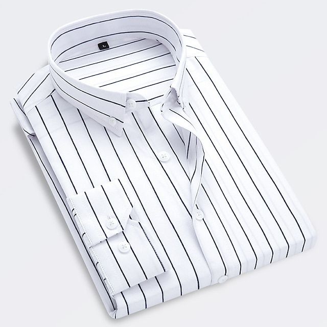 Men's Striped Shirt Short-Sleeve Button-Up Collared Casual Holiday Beach Smart-Casual Relaxed Everyday Devlin
