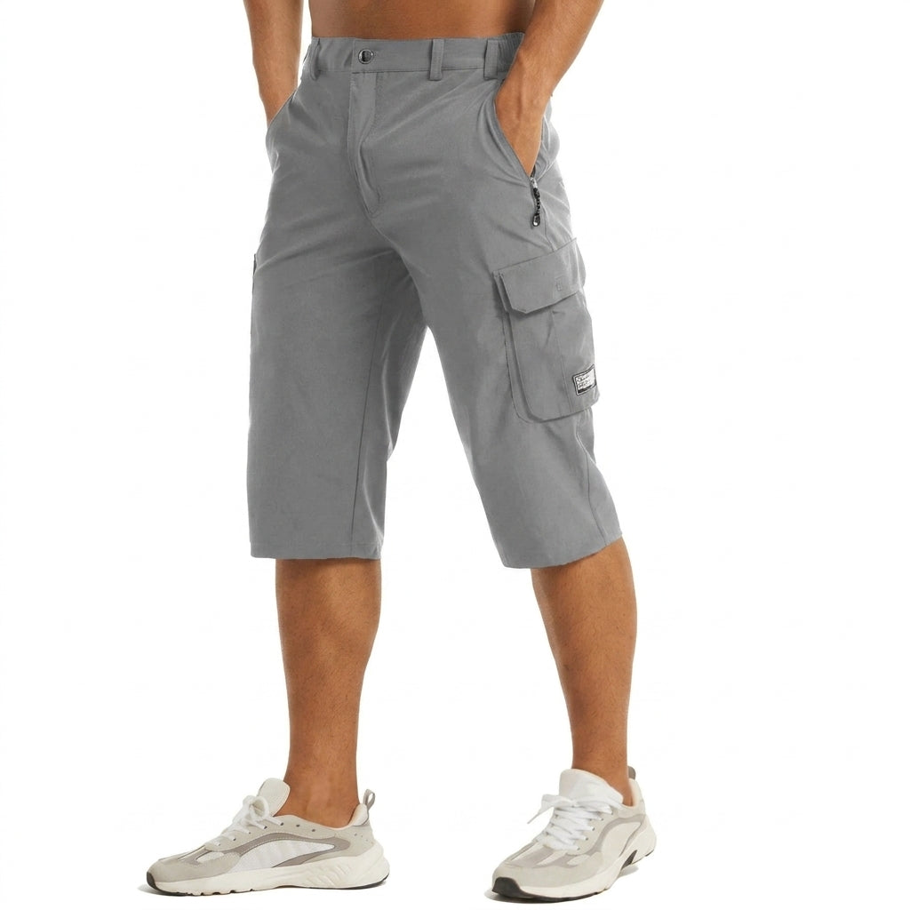 Men's Cargo Shorts Functional Multi-Pocket Utility Knee-Length Drawstring Casual Streetwear Workwear Everyday Foss