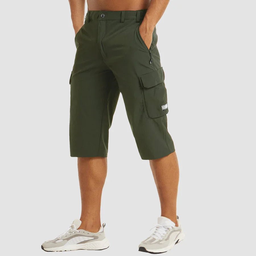 Men's Cargo Shorts Functional Multi-Pocket Utility Knee-Length Drawstring Casual Streetwear Workwear Everyday Foss