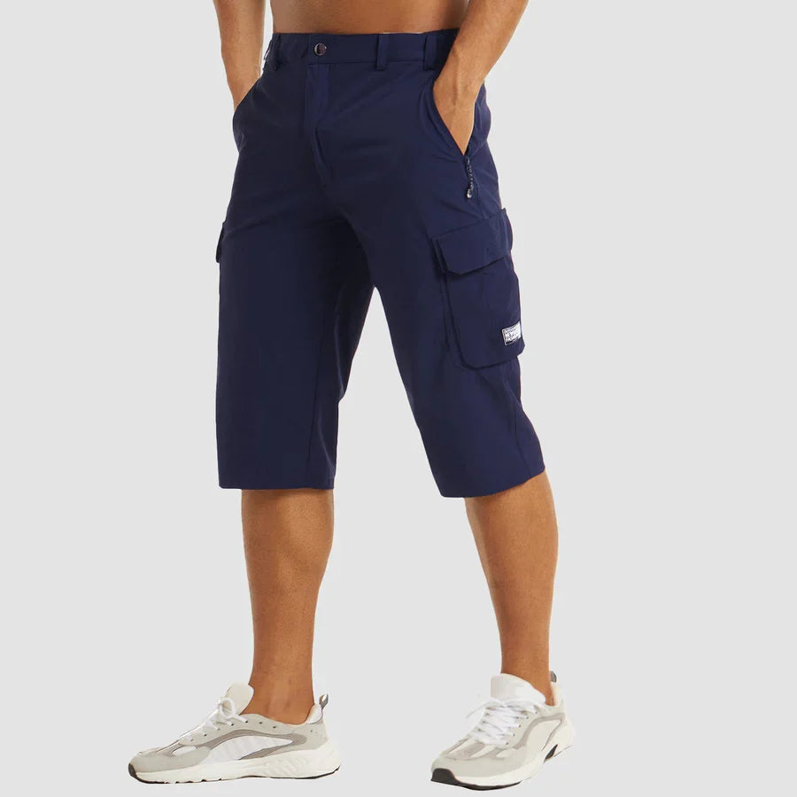 Men's Cargo Shorts Functional Multi-Pocket Utility Knee-Length Drawstring Casual Streetwear Workwear Everyday Foss