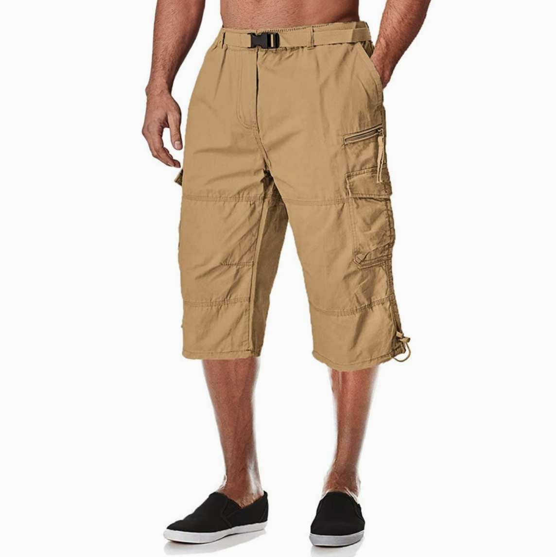 Men's Cargo Shorts Functional Multi-Pocket Utility Knee-Length Drawstring Casual Streetwear Workwear Everyday Foss
