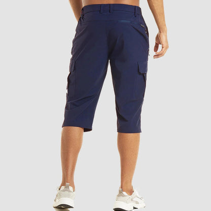 Men's Cargo Shorts Knee-Length Multi-Pocket Utility Drawstring Relaxed Fit Casual Streetwear Workwear Cash