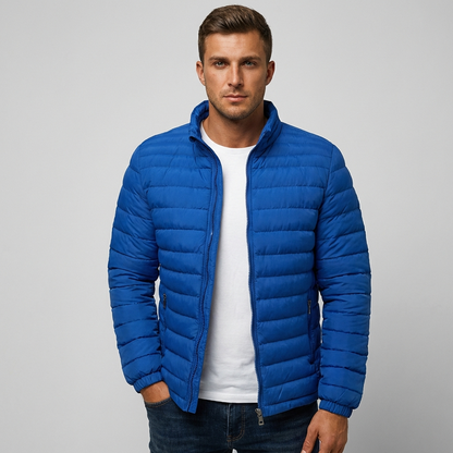 Men's Padded Jacket Stand-Up Collar Quilted Full-Zip Insulated Warm Casual Layering Outdoor Everyday Whitfield
