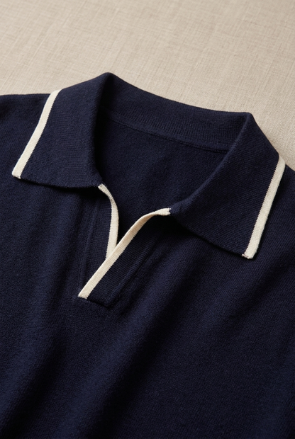 Men's Knit Polo Shirt Harbor Short-Sleeve Collared Ribbed Casual Smart-Casual Everyday Golf Sport Fletcher