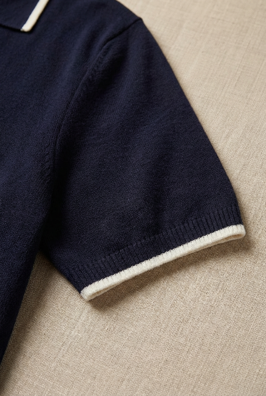 Men's Knit Polo Shirt Harbor Short-Sleeve Collared Ribbed Casual Smart-Casual Everyday Golf Sport Fletcher