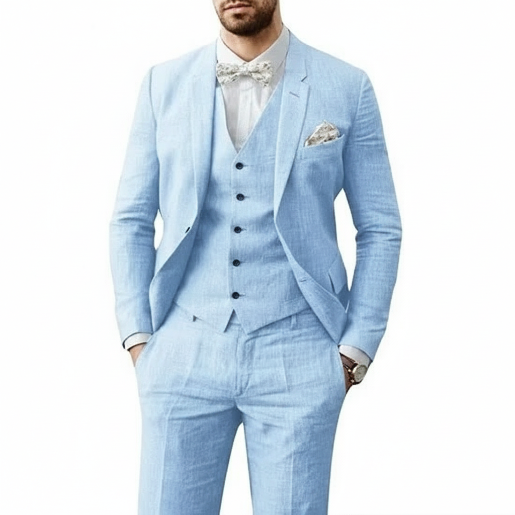 Men's Three-Piece Suit Blazer Waistcoat Trousers Slim Fit Tailored Formal Wedding Business Occasion Winchester