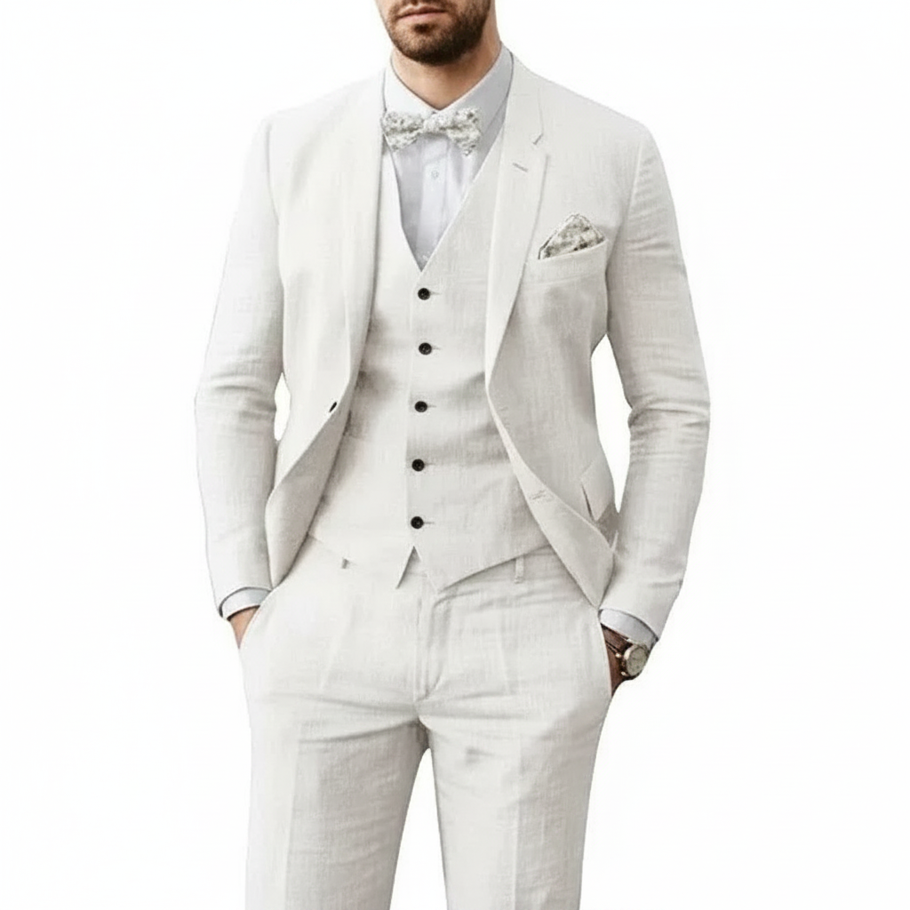 Men's Three-Piece Suit Blazer Waistcoat Trousers Slim Fit Tailored Formal Wedding Business Occasion Winchester