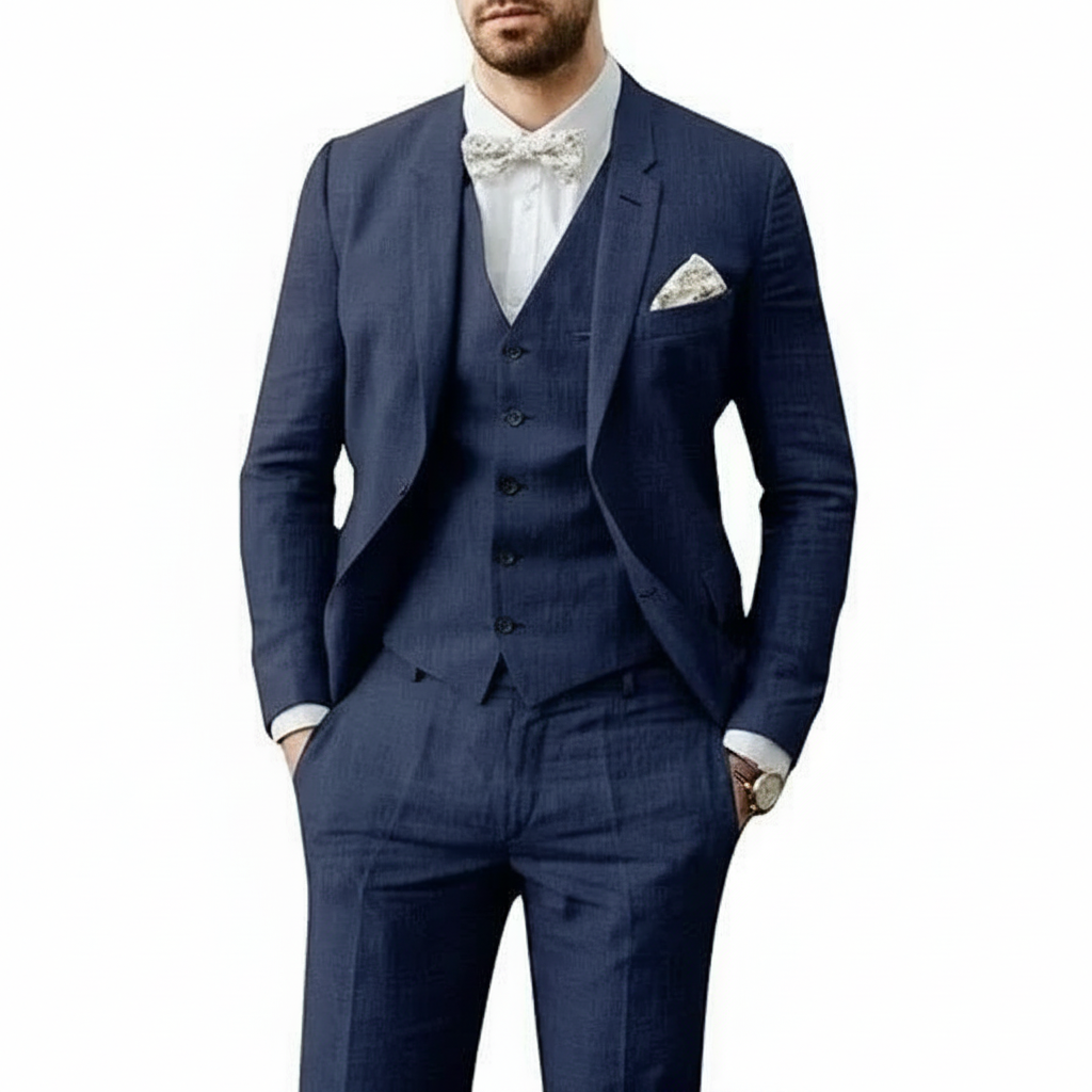 Men's Three-Piece Suit Blazer Waistcoat Trousers Slim Fit Tailored Formal Wedding Business Occasion Winchester