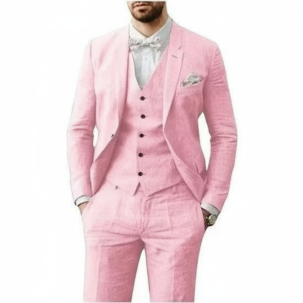 Men's Three-Piece Suit Blazer Waistcoat Trousers Slim Fit Tailored Formal Wedding Business Occasion Winchester