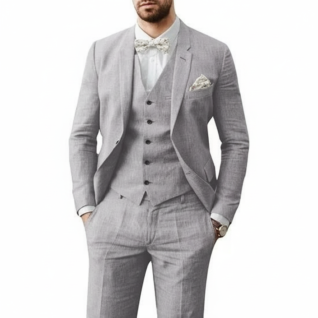 Men's Three-Piece Suit Blazer Waistcoat Trousers Slim Fit Tailored Formal Wedding Business Occasion Winchester