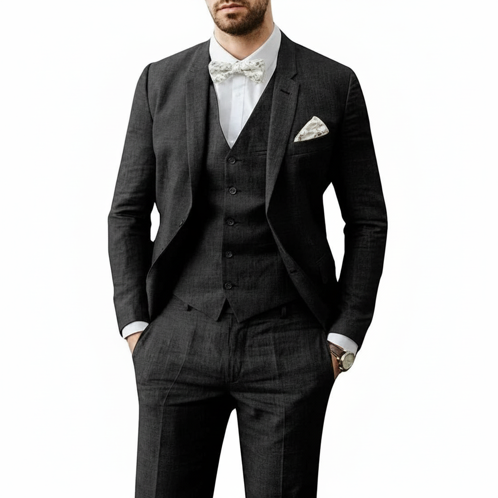 Men's Three-Piece Suit Blazer Waistcoat Trousers Slim Fit Tailored Formal Wedding Business Occasion Winchester