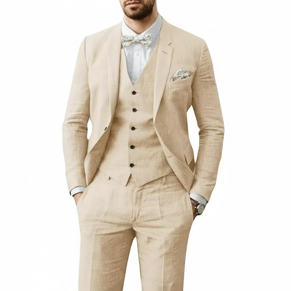 Men's Three-Piece Suit Blazer Waistcoat Trousers Slim Fit Tailored Formal Wedding Business Occasion Winchester