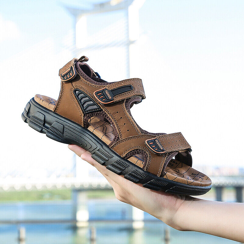 Men's Outdoor Sandals Adjustable Strap Trekking Hiking Open-Toe Sport Water-Friendly Casual Everyday Comfort Rolf