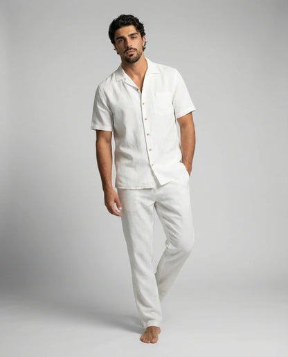 Men's Casual Shirt and Trousers Set Relaxed Fit Short Sleeve Everyday Summer