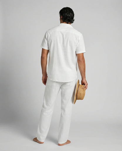 Men's Casual Shirt and Trousers Set Relaxed Fit Short Sleeve Everyday Summer