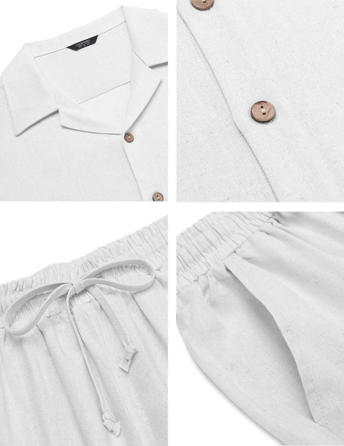 Men's Casual Shirt and Trousers Set Relaxed Fit Short Sleeve Everyday Summer
