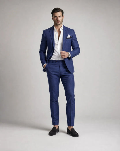 Men's Summer Wedding Suit Two-Piece Tailored Fit Lightweight Stylish Formal