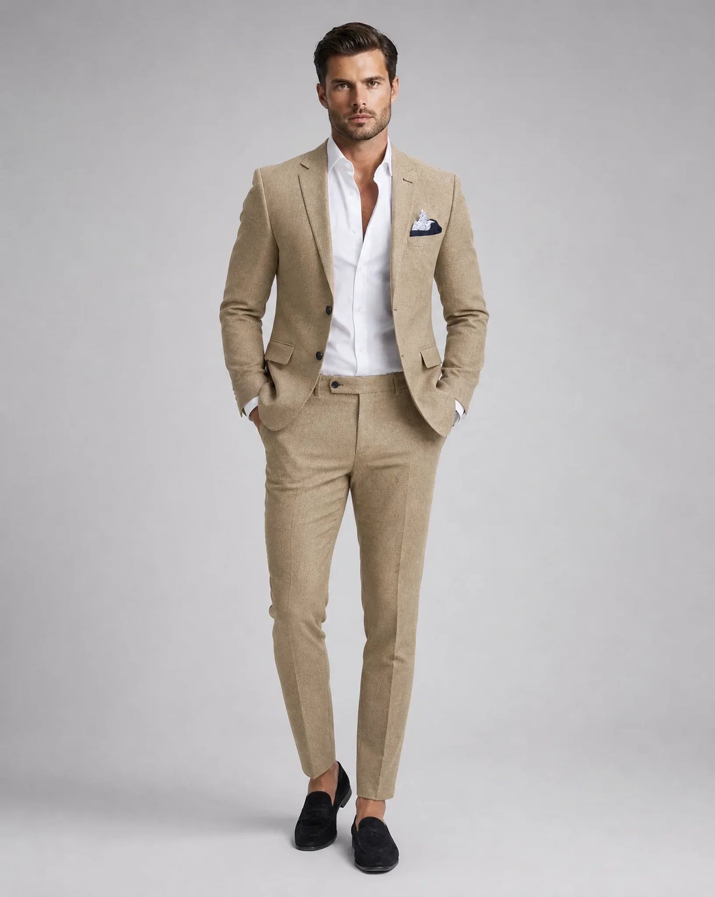 Men's Summer Wedding Suit Two-Piece Tailored Fit Lightweight Stylish Formal