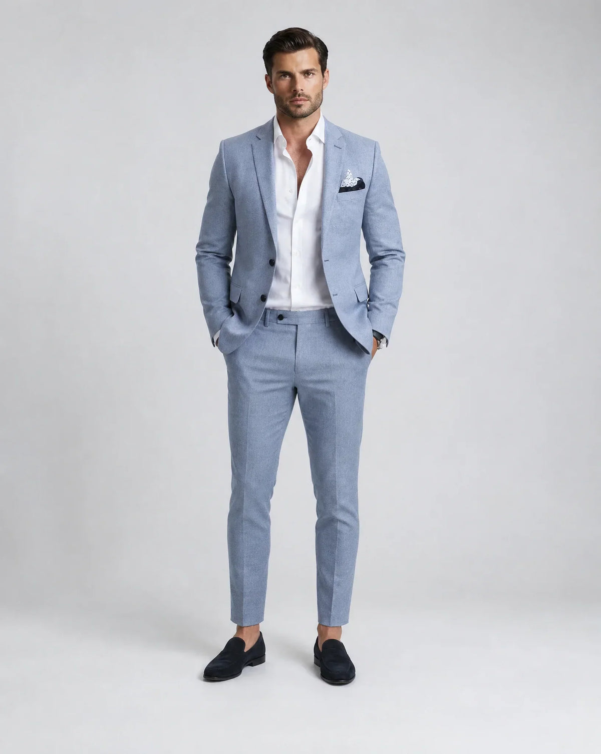 Men's Summer Wedding Suit Two-Piece Tailored Fit Lightweight Stylish Formal