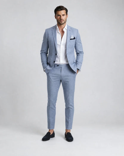 Men's Summer Wedding Suit Two-Piece Tailored Fit Lightweight Stylish Formal