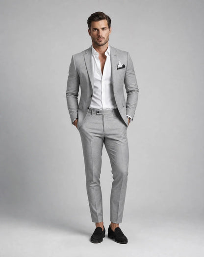 Men's Summer Wedding Suit Two-Piece Tailored Fit Lightweight Stylish Formal