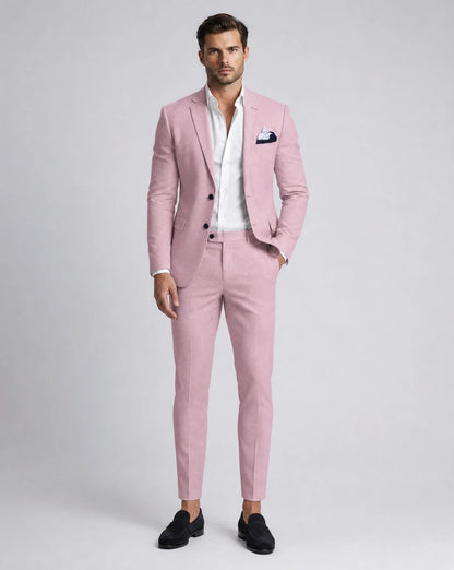 Men's Summer Wedding Suit Two-Piece Tailored Fit Lightweight Stylish Formal