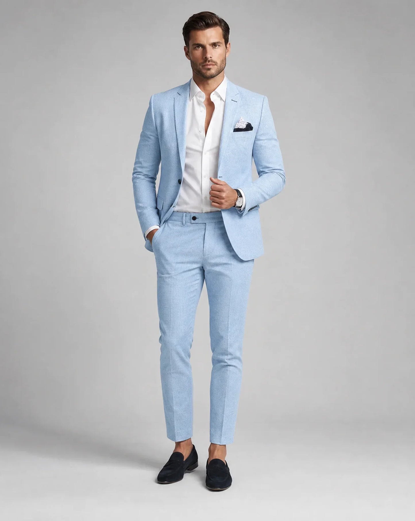 Men's Summer Wedding Suit Two-Piece Tailored Fit Lightweight Stylish Formal