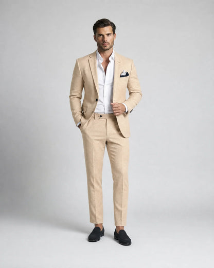 Men's Summer Wedding Suit Two-Piece Tailored Fit Lightweight Stylish Formal