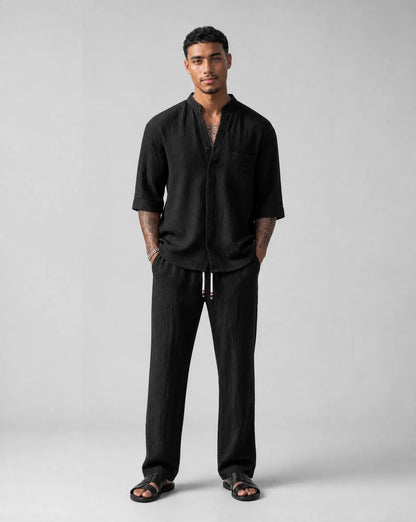 Men's Relaxed Two-Piece Outfit Short-Sleeve Casual Comfortable Everyday Wear
